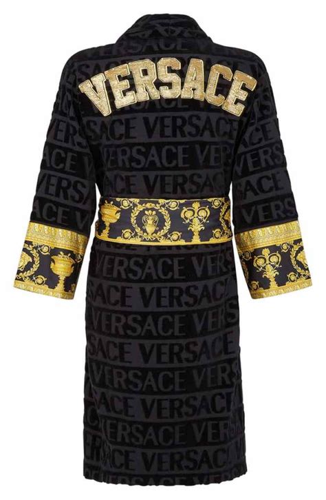 versace pajama set|black and gold versace robe.